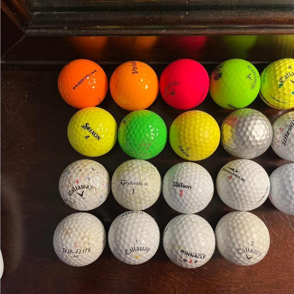 34 Random Assortment Golf Balls Multicolored And … - image 3